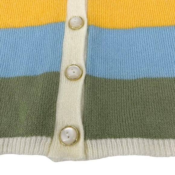 NWT So It Is Deja Vu Cardigan Seafoam Stripe Coquette Collar Large - Picture 4 of 8